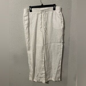 Elie Tahari White Linen pants size XL